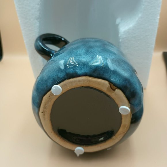 NIB Blue Glazed Ceramic 6" Jug Vase JoJuno "Ancient Vase"  Flower or Bud Vase - Picture 4 of 8